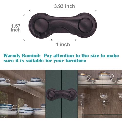 Cabinet Locks for Babies and Child Safety, 4 Pack Childproof Latches with Adhesive for Drawer Cupboards Closet and Pantry Door, Baby Proofing Fridge Lock for Protecting Kids Toddlers and Infants