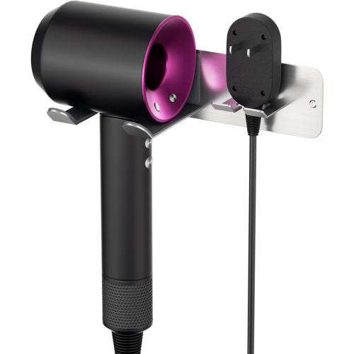 Hair Dryer Holder Wall Mounted, New Upgrade Stainless Steel Self Adhesive Blow Dryer Holder Rack for Dyson Supersonic Hair Dryer,Silver