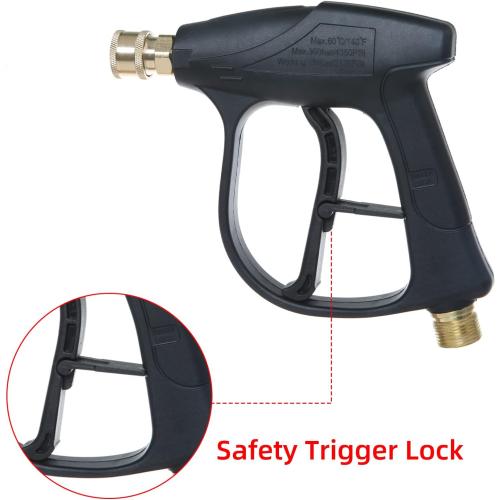Sooprinse High Pressure Washer Gun 3000 PSI Max, Power Washer Short Gun with 1/4 Inch Quick Connector, M22-14