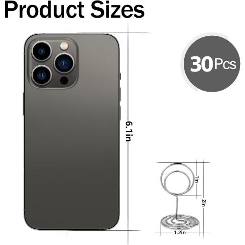 30PCS Table Number Holders Place Card Holder - Photo Holders for Tables, Cards Stand Name Menu Clips, Table Sign Holders for Wedding Anniversary Birthday Party, Silver