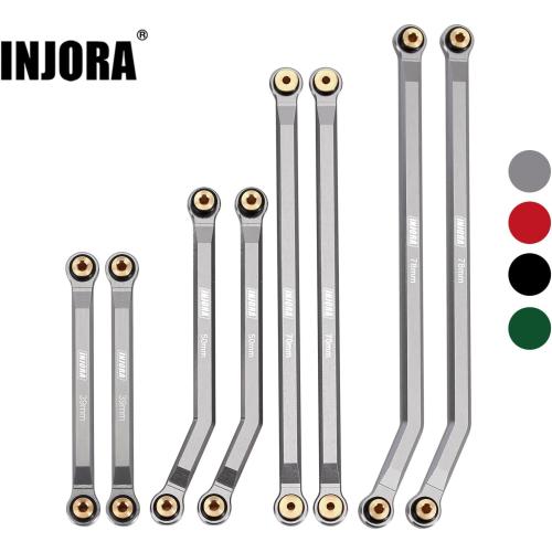 INJORA High Clearance Front 4 Links Set for SCX24 Gladiator Dodge Power Wagon 1/24 RC Crawler Car Axial, 8PCS (Grey)