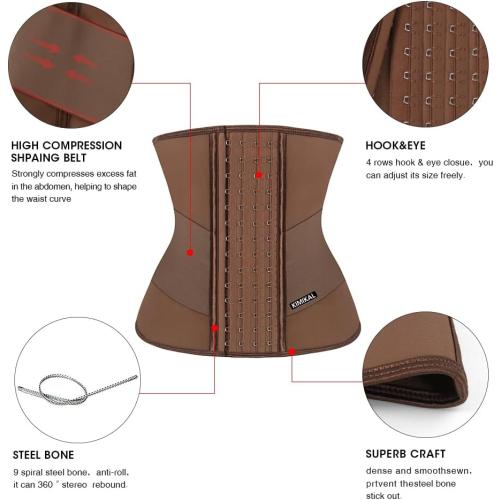 Size M KIMIKAL Women Waist Trainer Corset Belt: Under Clothes Sport Tummy Control Long Torso Shapewear