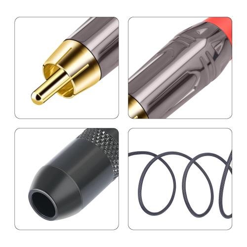 Male RCA to 1/4 Female Stereo Audio Splitter Cable;6.35mm Female to 2 RCA Male Audio Cable-1Feet
