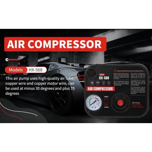 Portable Tire Inflator Air Compressor Pump Pressure with Tire Gauge Emergency and LED Light Vent for Car Motorcycle Bike Ball DC 12V Fast Inflation