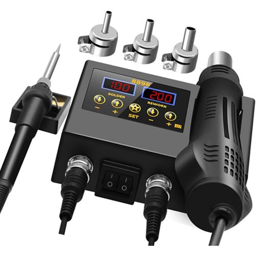 2 in 1 8898 Heat Electric Soldering Iron Digital Display Welding Station Welding Maintenance Tool Combination Phone Repair Heat Kits