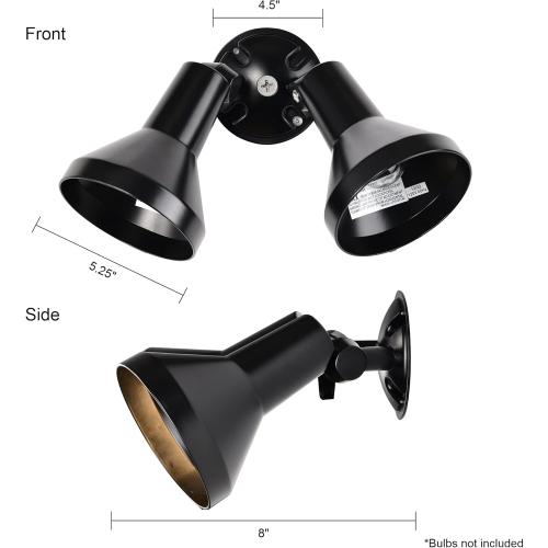 Nuvo Lighting SF77/701 Two Light Outdoor Heavy Duty Cast Aluminum Durable Weather Proof Security Flood Light, Black