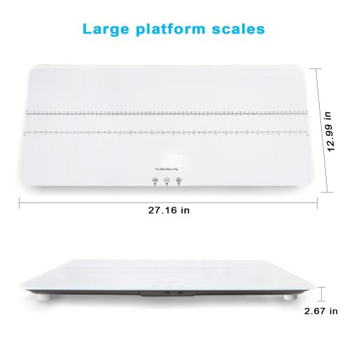 Digital Pet Scale 220lbs x10g Accuracy,Dog/Cat Animal Scales with 3 Weighing Units/Tare/Hold Function,Baby Scale for Pets,Tempered Glass Material,USB Charging,Large LED Platform Scale,White