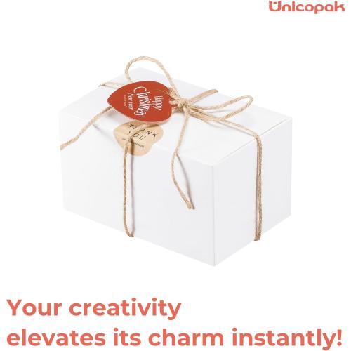 UnicoPak 40 Pack 6x4x3.5 Gift Boxes Bulk, White Small Gift Boxes with Lids for Presents for Candle Mug Perfume Craft Ornaments Cookies Treats Favors
