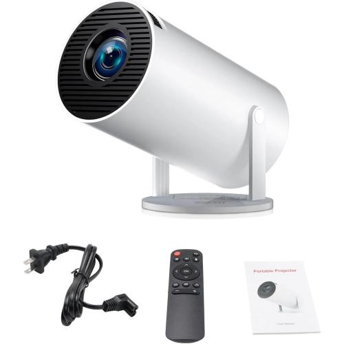 Mini Projector, Support 4K 1080P HY300 Portable Projector with Dual Band WIFI6 5G Wireless 5.0 Bluetooth Android 11, 180°Rotatable, 150 ANSI Auto Keystone Correction, 40-130 Screen Video Projector