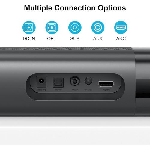 Sound Bar with Subwoofer, 110W Sound Bar with Adjustable Deep Bass & 3 EQ Modes, Bluetooth/ARC/Opt/AUX Connect, Sound Bar for Smart TV