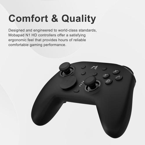 Color Black MOBAPAD N1 HD Switch Controller Wireless, NFC, ALPS Dual-Axis Motor, Hall Effect Joysticks, HD Vibration, Compatible with Nintendo Switch