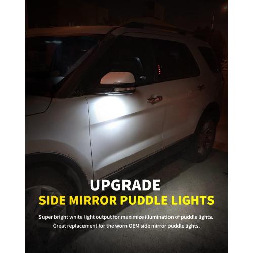 LED Side Mirror Puddle Lights Compatible with Ford F150 Explorer Edge Expedition Flex Taurus X Mirror Signal Lamp Indicator Replacement Accessories, Pack of 2