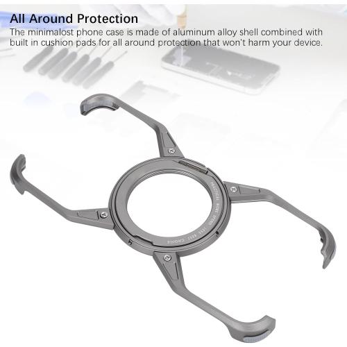 Bezel Less Case for iOS Phone, Frameless Phone Case with 360° Rotation Magnetic O Ring Stand Bezel Less Metal Slim Hard Shockproof Ultra Thin Phone Case for iOS Phone 13