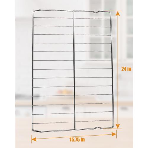 W10256908 Oven Rack Fit for Whirlpool Range Stove Oven, 24 x 15.75 Inch Oven Baking Rack Replace W10138079, 3195710, W10179196, 304 Stainless Steel, 2 Pcs