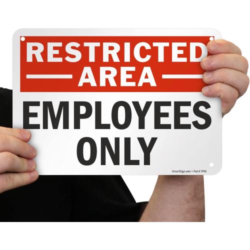 SmartSign Restricted Area - Employees Only Sign | 7 x 10 Aluminum
