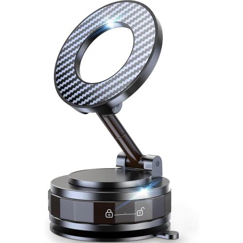 Vacuum Magnetic Car Phone Holder for Mag-Safe [89 LBS Suction & 3200gf Magnetic] 360° Adjustable Ultra Suction Cup Phone Holders for Your Car, Car Mount for iPhone 17 Pro Max 16 15 14 13 12 Air Plus