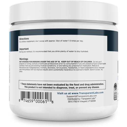 Transparent Labs Hydrate Naturally Sweetened Electrolytes Powder - Hydration Powder Electrolytes with Coconut Water, Calcium, Taurine, & Potassium - 40 Servings, Tropical Punch