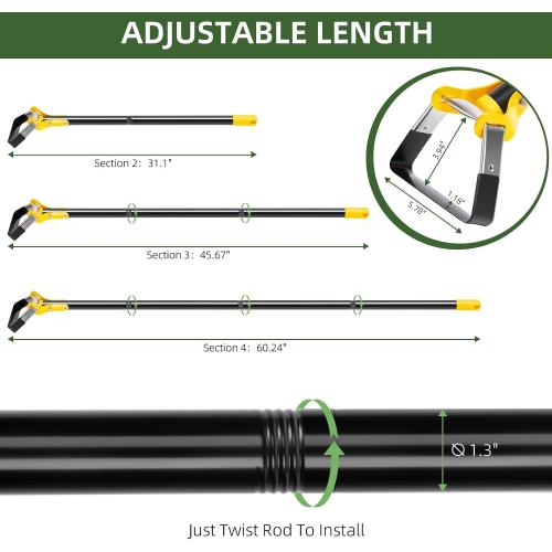 Hoe Garden Tool,Scuffle Garden Hoe for Weeding 30-60 Inch,Long Handle Heavy Duty Adjustable Hula Hoe,Gardening Stainless Steel Loop Stirrup Action Hoe