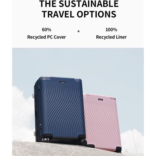 ECOHUB Hardside Expandable Carry On Luggage Sets, Recycled PC 20/24 Rolling Luggage Airline Approved with Spinner Wheels & TSA Lock, Lightweight Hardshell Travel Suitcase, 20 24 inch Carry-on Grey