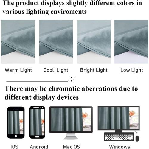 StangH Stone Blue Velvet Drapes 105 inches Elegant Room Darkening Drapes for Bedroom/Living Room, Heavy Soft Thermal Curtains Home Decor, W52 x L105, 2 Panels