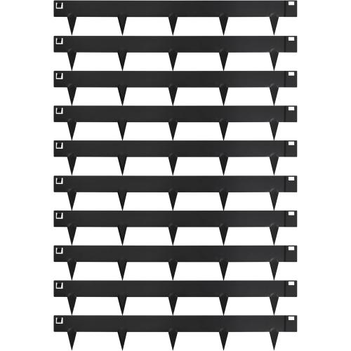 Worth Garden 10-Pack (34Ft Total) Galvanized Steel Landscape Lawn Edging - 6 in. H Bendable Metal Strips - Hammer-in 18-Gauge Flexible Black Edging Border - Yard Pathway Divider - Buckle Connection