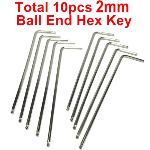 10pcs 2mm Ball End Allen Wrench sets,2mm Hex Key Wrench set,2mm ball end Hex Driver allen key Door Key L Shaped hex wrench set with Long Arm 95mm lengh.2mm ball end hex wrench