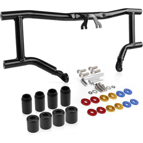 Crash Bar Compatible with Harley Davidson Touring Models 2014-2026, Black Engine Guard Bar for Street Glide Road Glide Road King Electra Glide