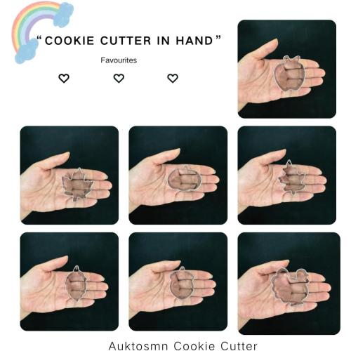 Mini Autumn Cookie Cutter Set-7 Piece-2.0 Inch-Diswasher Safe-Autumn Leaf, Apple, Pumkin, Acorn, Maple, Turkey-Mini Baking Pie Crust Cutter for Thanksgiving