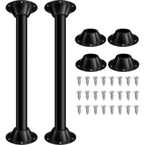 27 RV Table Legs & Base Kit - Heavy Duty Aluminum, Fits Travel Trailers, Campers, Caravans - Tool-Free Height Adjustment, Rust-Proof, Easy Install (2 Legs   4 Brackets) 27inch