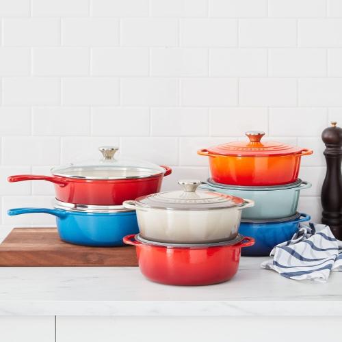 Le Creuset Enameled Cast Iron Shallow Round Oven, 2.75 Qt., Cerise