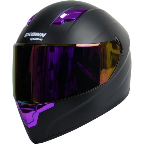 F 700 Black Full Fce Motorcycle Helmet, DOT Approved, for Men and Womens Motorbike Helmets