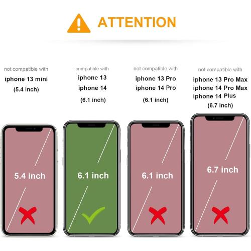 KIHUWEY Crossbody Wallet Case for iPhone 13 iPhone 14, Zipper Pocket Case with Card Holder, PU Leather RFID Blocking Protective Cover Case with Kickstand Detachable Wrist Strap Lanyard 6.1 (Red)