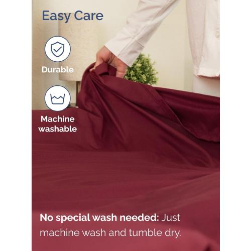 Extra Deep KING Sheet Set - 6 Piece Breathable & Cooling Sheets - Hotel Luxury Bed Sheets Set - Easy & Secure Fit - Soft, Wrinkle Free & Comfy Sheets Set - Burgundy Sheet Set with Extra Deep Pockets