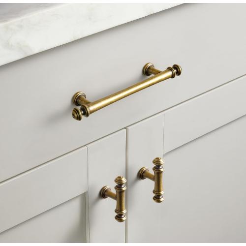 Goo-Ki 6 Pack 3-3/4 in（96mm） Hole Center Cabinet Pulls Antique Brass Zinc Alloy Kitchen Drawer Pulls Drawer Handles 9618-GT-96