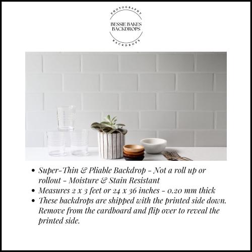 Bessie Bakes Super-Thin & Pliable Gray Concrete Replicated Photography Backdrop 2 Feet Wide x 3 Feet Long