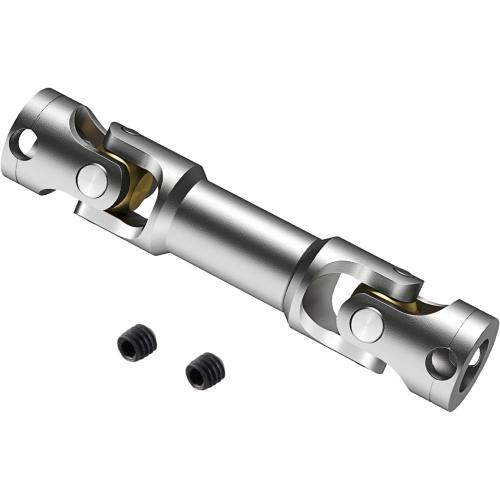 1/14 RC Driveshafts 1Pcs Metal Alloy Silver 1/14 Drive Shaft Compatible with 1/14 Tamiya Trailer Tractor Truck RC Crawler Car (47-57mm)