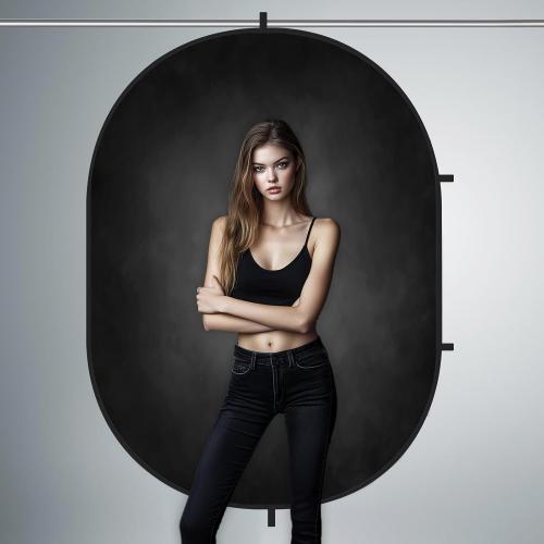 Kate 5x6.5ft(1.5x2m) Collapsible Backdrop Blue Black Pop up Backgrounds Folding Photography Backdrops Photoshoot Prop