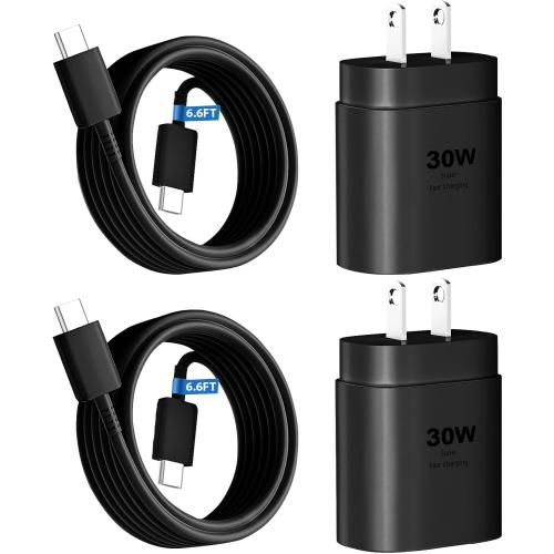 30W USB C Phone 15 Charger Fast Charging Block for iPhone 15/15 Pro Max/15 Pro/15 Plus/Samsung Galaxy S23 Ultra/S23/S23 /S22/S22 Ultra/S22 /S21 Ultra/S20 Ultra/Note 20 & 6.6Ft USB C Charger Cable ‼️ NEW: 2 charging blocks 2 usb to C cables ‼️