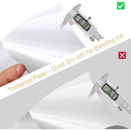 Printable Sticker Paper for Inkjet Printer, 300 Sheets 8.5 x11'' Matte Sticker Printer Paper Full Sheet Labels for Laser/Inkjet Printers, Letter Size