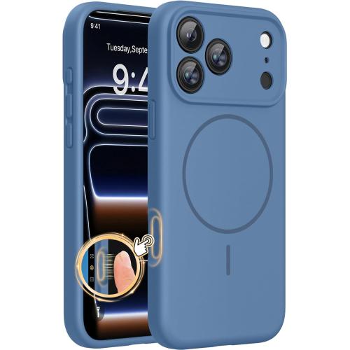 Miracase Magnetic for iPhone 17 Pro Case, Silicone, Glass Blue