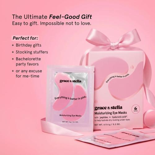 grace & stella Award Winning Under Eye Mask - Gifts for Women - Reduce Dark Circles, Puffy Eyes, Wrinkles, Under Eye Patches - Birthday, Bachelorette Party Favors - Vegan Self Care (14 Pairs, Pink) | Gift For Women Under Eye Mask for Dark Circles & Undereye Bags - Bachelorette Party Favors - Vegan Self Care (14 Pairs, Pink)