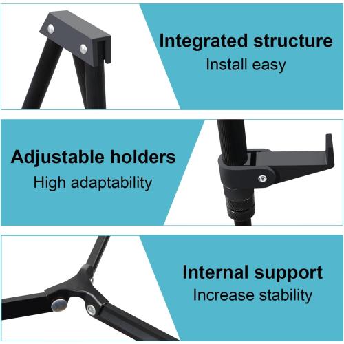 PUJIANG 63 Aluminum Easel Stand for Sign, Large Collapsible Easels for Display Posters/Whiteboard, Adjustable Height Artist Easel for Painting- Floor/Tabletop, Holds 25 lbs,1pcs