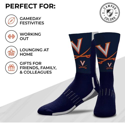 For Bare Feet NCAA Adult State and University Crew Socks - Polyester blend - Unisex - High-performance socks provide