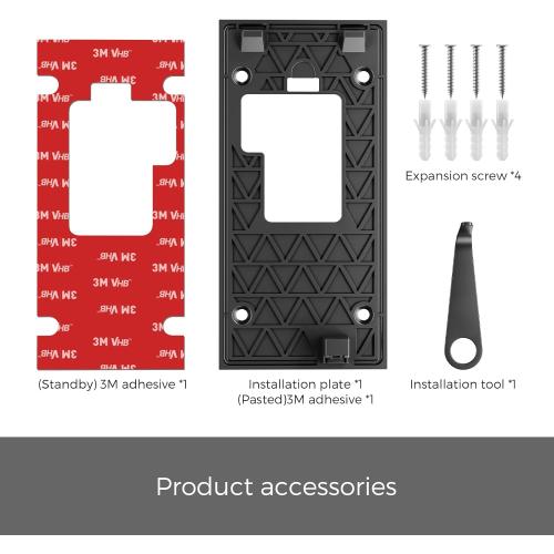 No Drill Doorbell Mount for Ring Battery Doorbell (2024 Release) - Strong Adhesive Mounting Plate, Renter Friendly Apartment & Office Video Doorbell Holder Bracket, Easy Install Accessories Kit