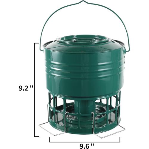 KOL Wild Bird Feeder, 8-10LBS Large Capacity Outdoor Hanging Feeder with 32 Access Holes, Locking Top Helps Reduce Squirrel Stealing, Easy to Clean, Attracts Cardinals Finches (Jasper)