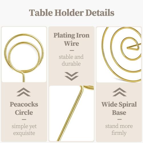 Table Number Holders 10Pcs - 8.75 inch Tall Table Number Stands Place Card Holder for Wedding Party Graduation Reception Restaurant Home Photo Picture Office Memo (Gold, 8.75)