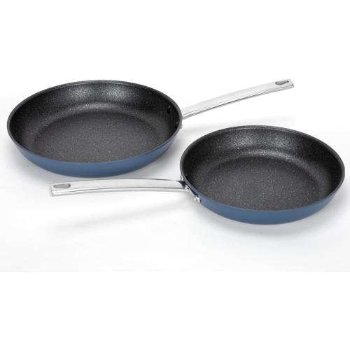 MAISON ARTS Nonstick Frying Pans Set 2 Piece, 9.5 and 11 Skillet with Stainless Steel Handle, Non Toxic Deep Fry Pan, Induction Cookware Sets with Healthy Plasma Titanium Coating