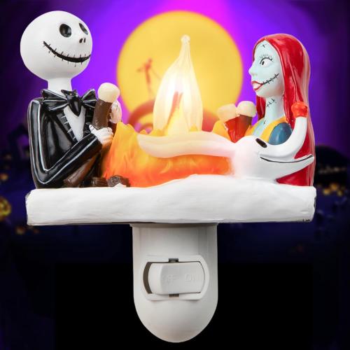 Nightmare Be Christmas Campfire Nightlight,2026 Halloween Flickering Night Light Plug in,Nightmare Christmas Birthday Decorations