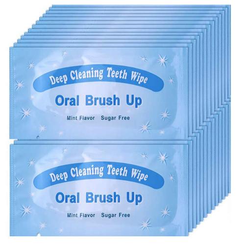 100pcs Disposable Textured Deep Cleaning Teeth Wipes Finger Brush Oral Brush Clean Wipes