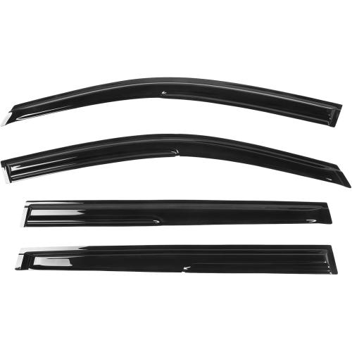 FREEMOTOR802 Tape-on Window Visors Compatible with 2014-2019 Toyota Highlander, Side Wind Deflectors Rain Guards Vent Visors, Mugen Style Smoke Tinted Acrylic 4 Pieces